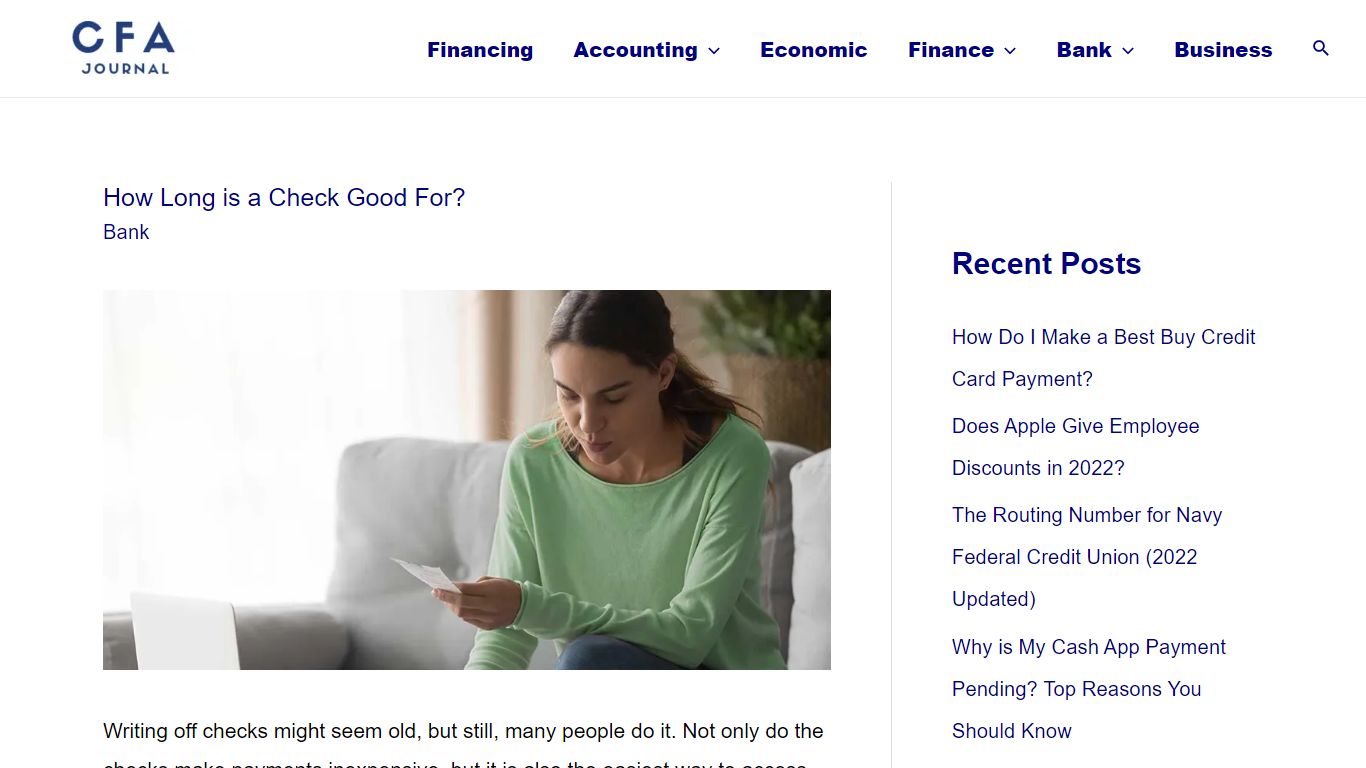 How Long is a Check Good For? - CFAJournal